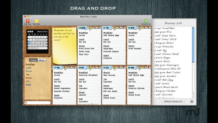 meal planning software for mac